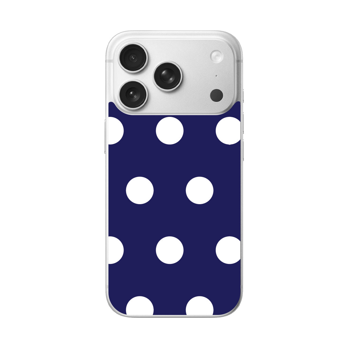 Film arrière Tendance Pois Élégance pour iPhone 18 Pro Max — pois bleu marine